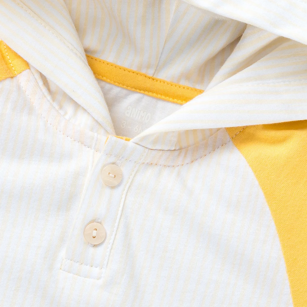 Bodysuit bé trai đùi bst roarrr Animo VD0825045 (0-12M,Vàng nhạt, NN02)