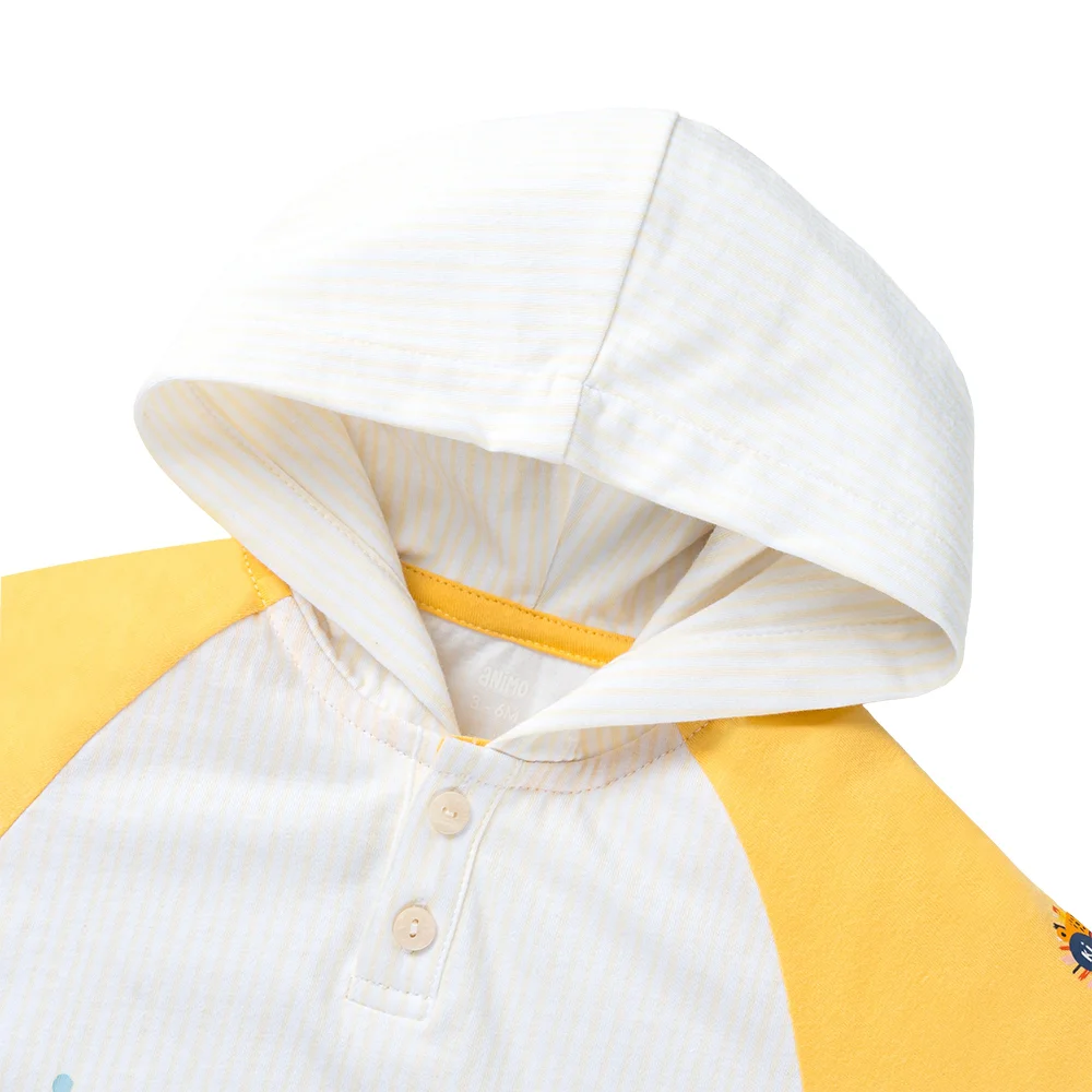 Bodysuit bé trai đùi bst roarrr Animo VD0825045 (0-12M,Vàng nhạt, NN02)