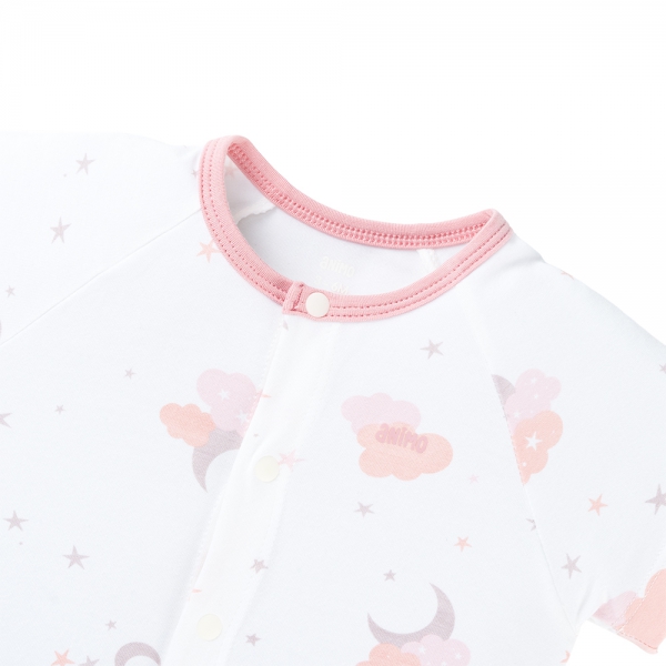 Set 2 Bodysuit kháng khuẩn Modal đùi Animo BMC0925010 (0-12M,Dâu-trắng,TT06)