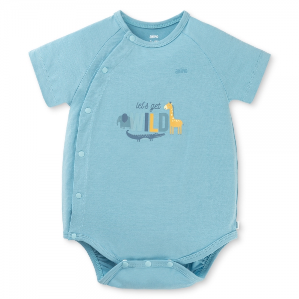 Set 2 Bodysuit kháng khuẩn Modal tam giác Animo BMC0925006 (0-9M,Dương-trắng,DD06)