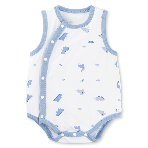 Set 2 Bodysuit kháng khuẩn Modal tam giác Animo VD0825022 (0-9M,Lá-dương,DD06)