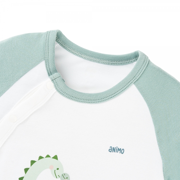 Set 2 Bodysuit kháng khuẩn Modal tam giác Animo VD0825022 (0-9M,Lá-dương,DD06)