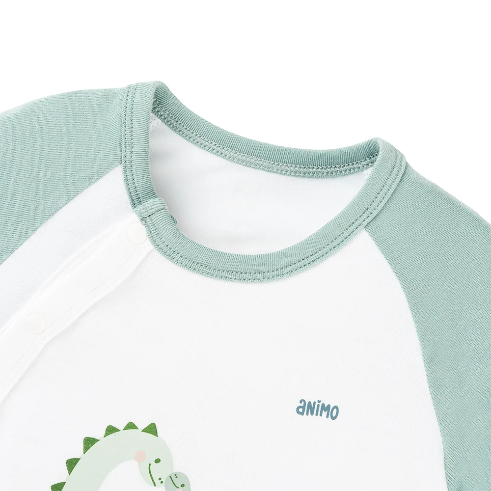 Set 2 Bodysuit kháng khuẩn Modal tam giác Animo VD0825022 (0-9M,Lá-dương,DD06)