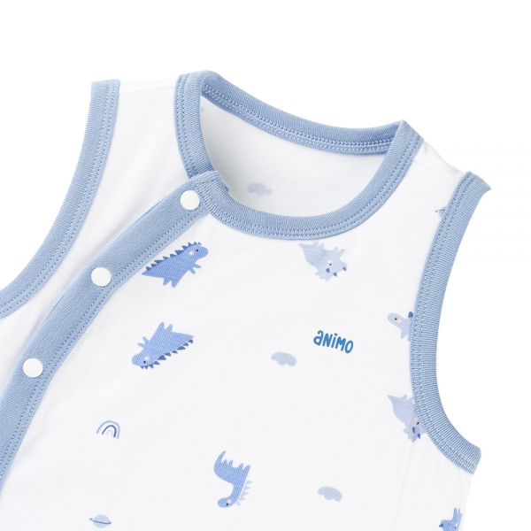 Set 2 Bodysuit kháng khuẩn Modal tam giác Animo VD0825022 (0-9M,Lá-dương,DD06)