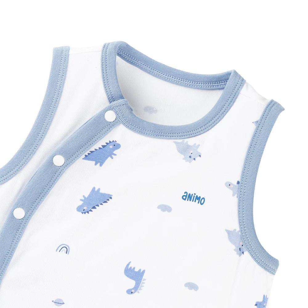 Set 2 Bodysuit kháng khuẩn Modal tam giác Animo VD0825022 (0-9M,Lá-dương,DD06)