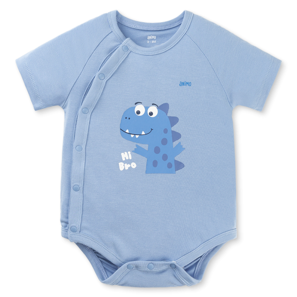 Set 2 Bodysuit kháng khuẩn Modal tam giác Animo VD0825021 (0-9M,Lá-dương,DD06)