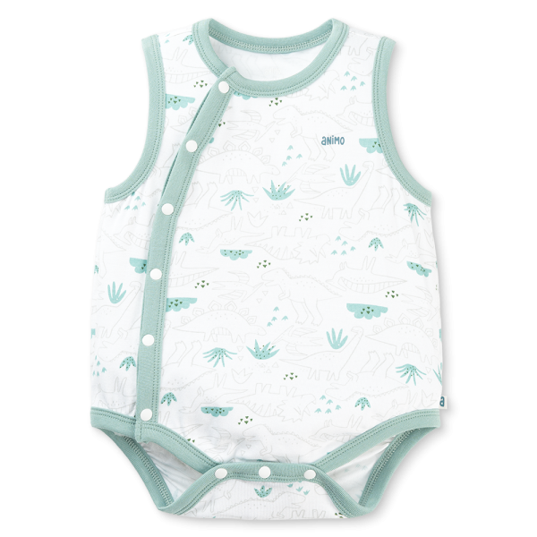 Set 2 Bodysuit kháng khuẩn Modal tam giác Animo VD0825021 (0-9M,Lá-dương,DD06)