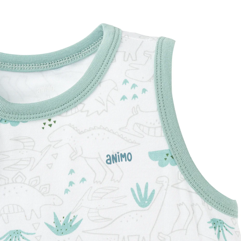 Set 2 Bodysuit kháng khuẩn Modal tam giác Animo VD0825021 (0-9M,Lá-dương,DD06)