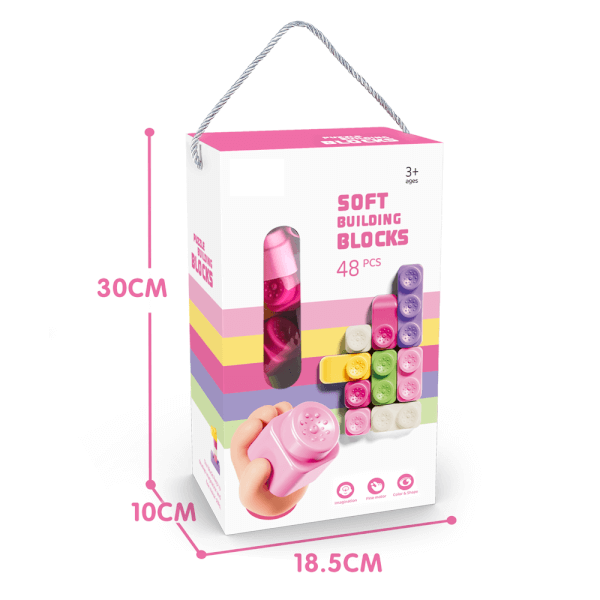 Hộp xếp hình nhựa mềm 48pcs CY708009 C508 (Hồng)