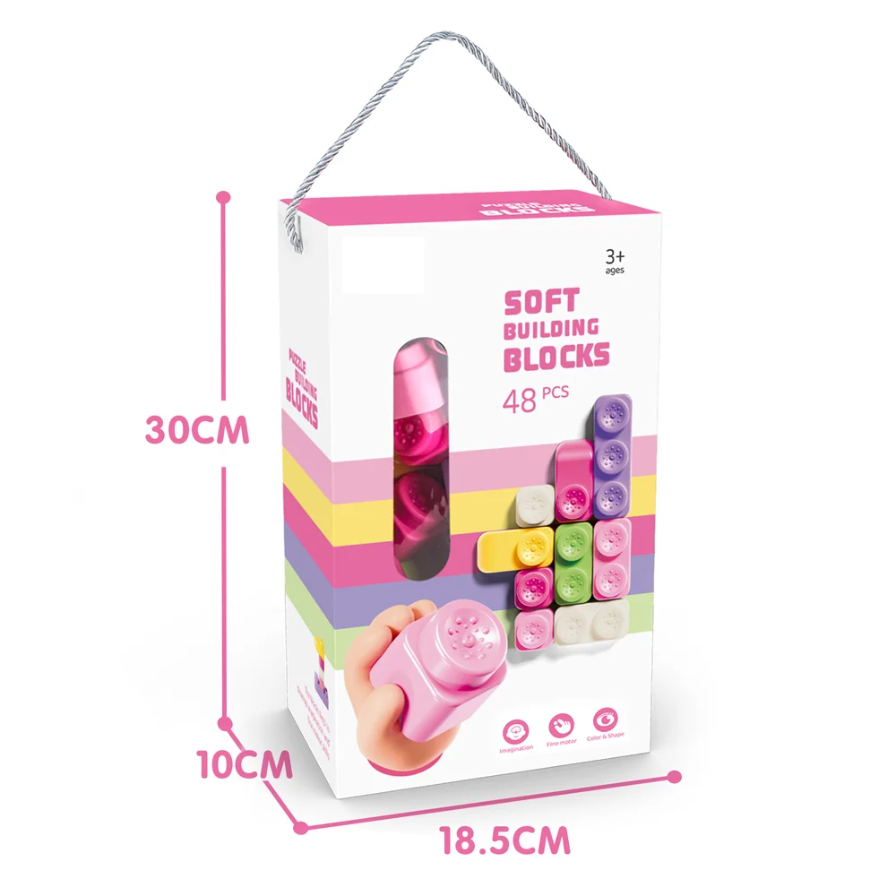 Hộp xếp hình nhựa mềm 48pcs CY708009 C508 (Hồng)