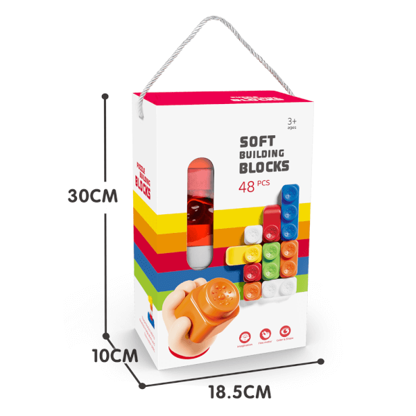 Hộp xếp hình nhựa mềm đa màu sắc 48pcs CY708008 C508 (Đỏ)