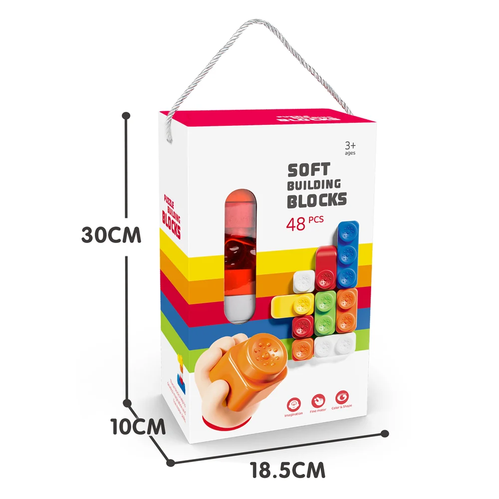 Hộp xếp hình nhựa mềm đa màu sắc 48pcs CY708008 C508 (Đỏ)