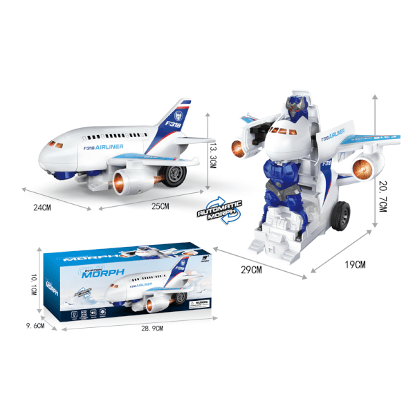 Đồ chơi máy bay hành khách biến hình robot có âm thanh, đèn CY708972 C508