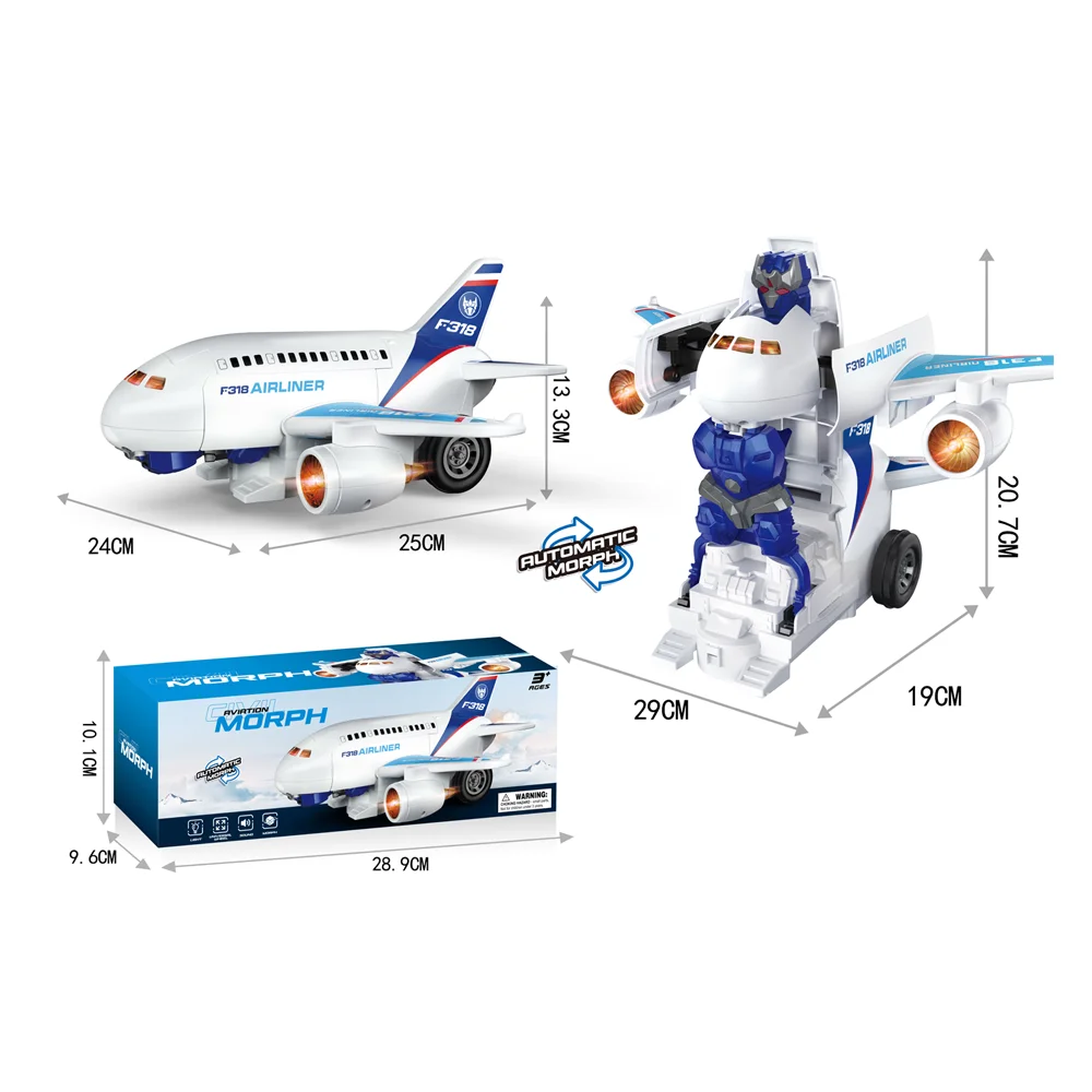 Đồ chơi máy bay hành khách biến hình robot có âm thanh, đèn CY708972 C508