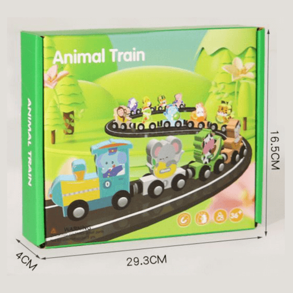 Đồ chơi gỗ chuyến tàu động vật nối đuôi vui vẻ có nam châm CY704521 C508
