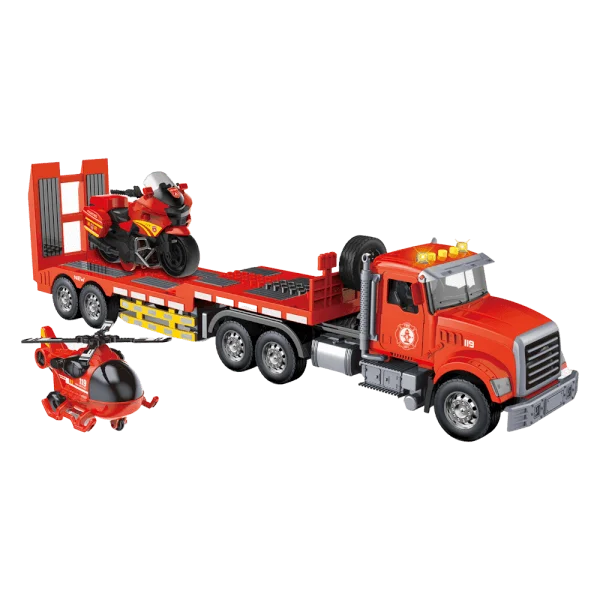 Bộ xe cứu hộ cao cấp có âm thanh đèn kèm trực thăng và mô tô CY702912 C508