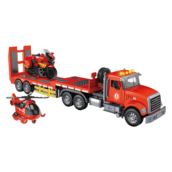 Bộ xe cứu hộ cao cấp có âm thanh đèn kèm trực thăng và mô tô CY702912 C508