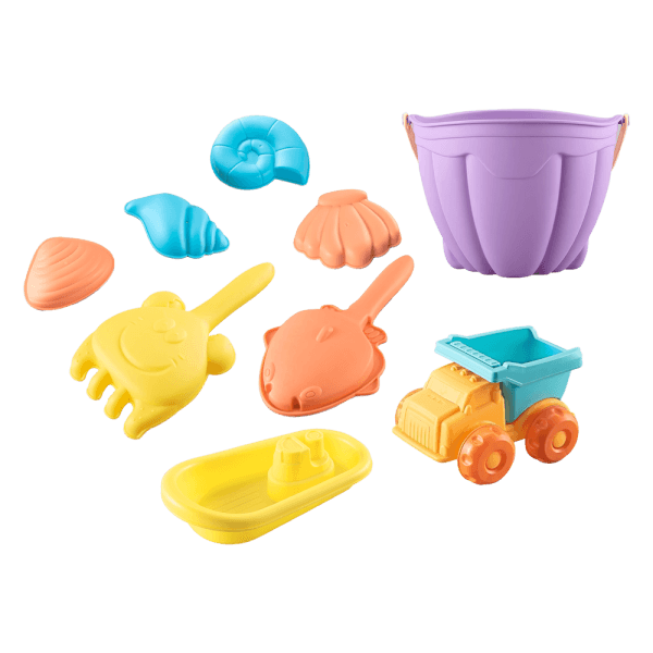 Đồ chơi xe ben đi biển xúc cát nhựa mềm 8pcs CY701053 C508