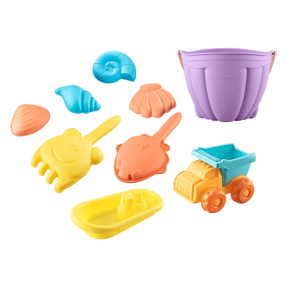 Đồ chơi xe ben đi biển xúc cát nhựa mềm 8pcs CY701053 C508