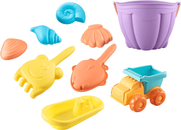 Đồ chơi xe ben đi biển xúc cát nhựa mềm 8pcs CY701053 C508