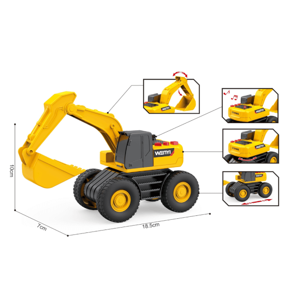Xe xúc công trình có âm thanh và đèn YN641802 C508