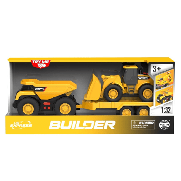 Bộ xe công trình chở xe xúc có âm thanh YN641791 C508