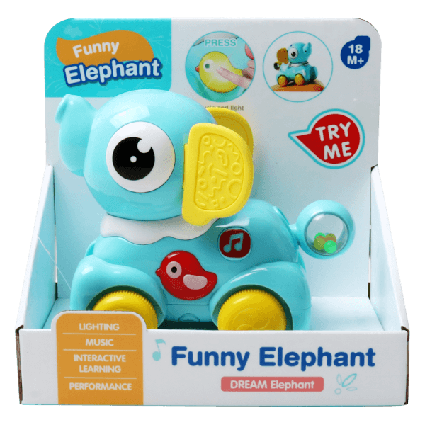 Đồ chơi chú voi con vui vẻ có nhạc đèn, lắc lư đầu YN650919 C508