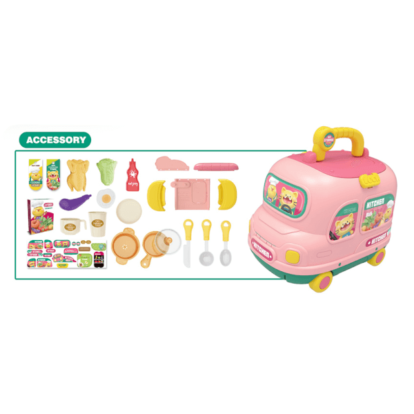 Xe buýt 2in1 nhập vai đầu bếp YN650676 C508 (Hồng)