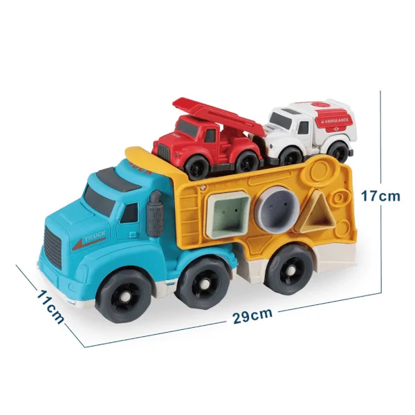 Xe tải vui vẻ chở xe nhỏ kèm thả khối thân thiện môi trường YN601424 C508