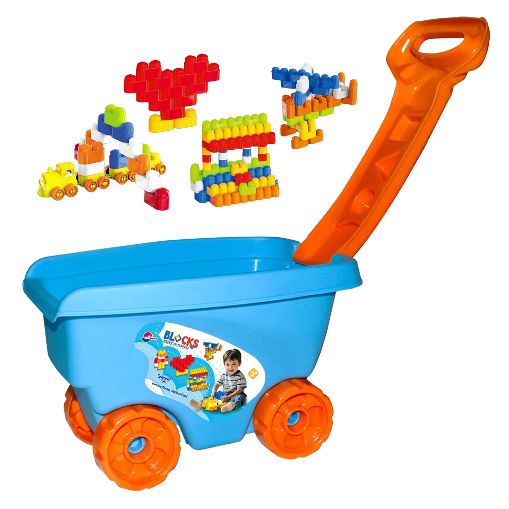 Xe kéo 2in1 xếp hình  sáng tạo CY708014 C508 (Xanh)