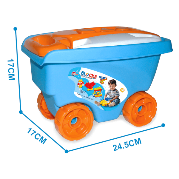 Xe kéo 2in1 xếp hình  sáng tạo CY708014 C508 (Xanh)