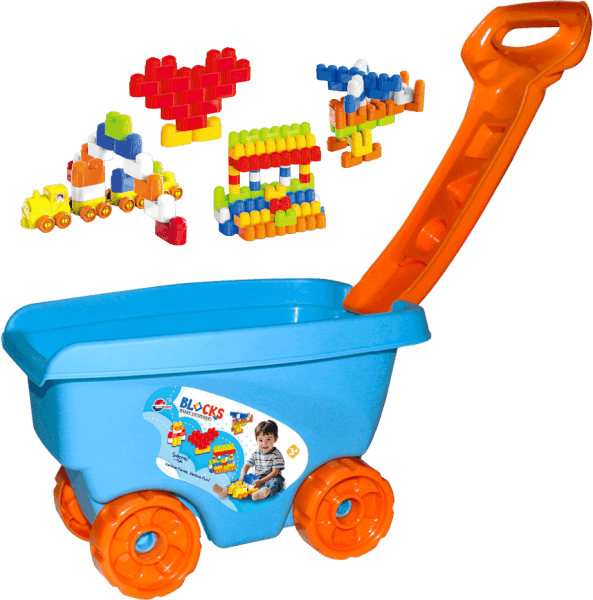 Xe kéo 2in1 xếp hình  sáng tạo CY708014 C508 (Xanh)