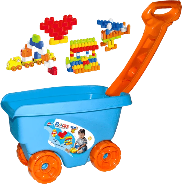 Xe kéo 2in1 xếp hình  sáng tạo CY708014 C508 (Xanh)