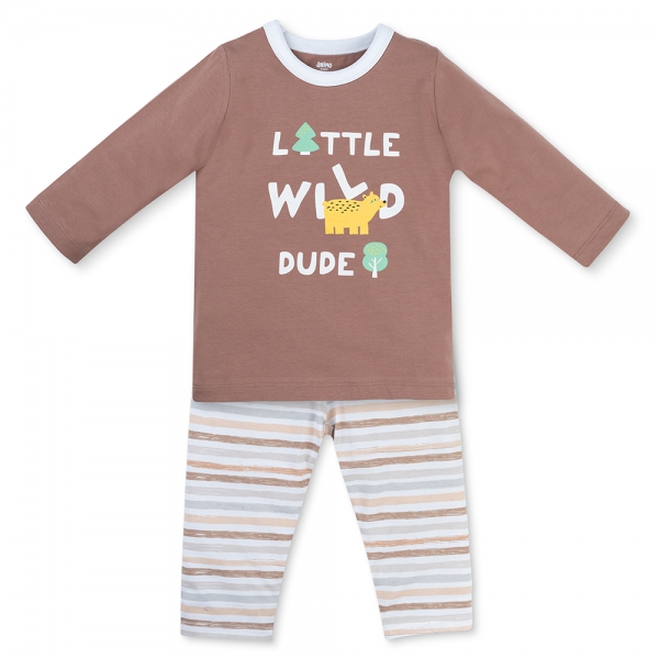 Bộ bé trai dài Animo Easy HN1225065 (1-4Y,Nâu-kem)