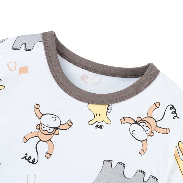 Bộ bé trai dài Animo Easy HN1125085 (1-4Y,Trắng-xám)
