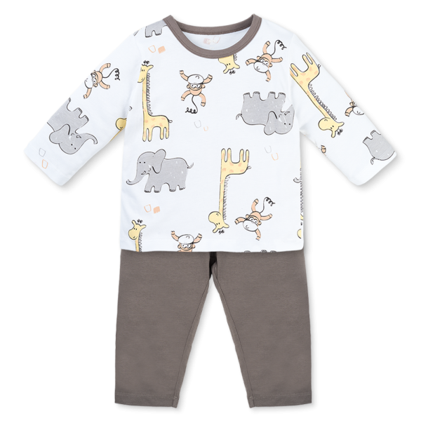 Bộ bé trai dài Animo Easy HN1125085 (1-4Y,Trắng-xám)