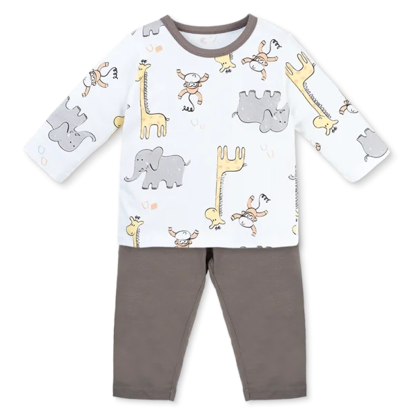 Bộ bé trai dài Animo Easy HN1125085 (1-4Y,Trắng-xám)