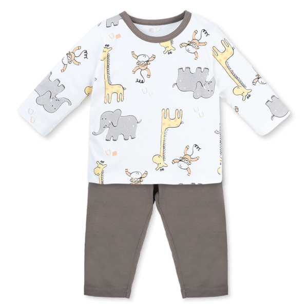 Bộ bé trai dài Animo Easy HN1125085 (1-4Y,Trắng-xám)