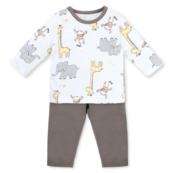 Bộ bé trai dài Animo Easy HN1125085 (1-4Y,Trắng-xám)