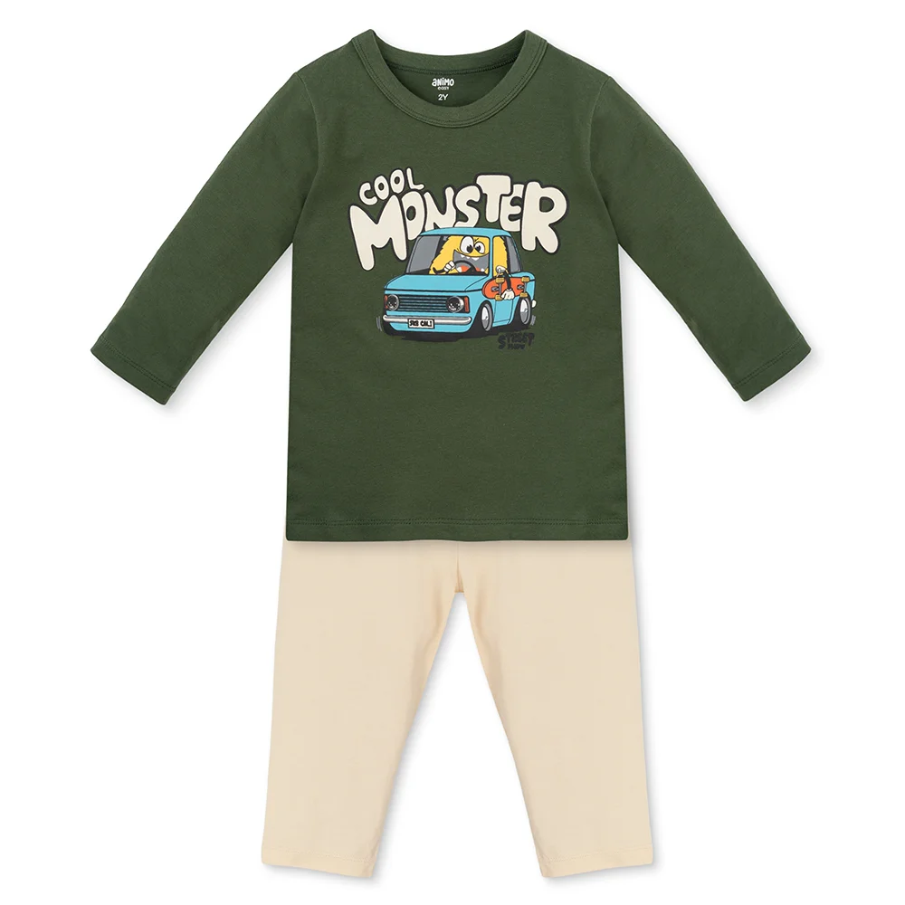 Bộ bé trai dài Animo Easy HN1125083 (1-4Y,Rêu-kem)