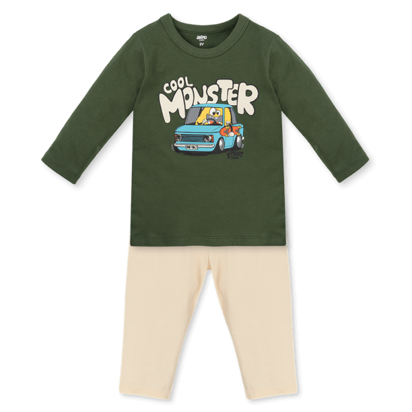 Bộ bé trai dài Animo Easy HN1125083 (1-4Y,Rêu-kem)