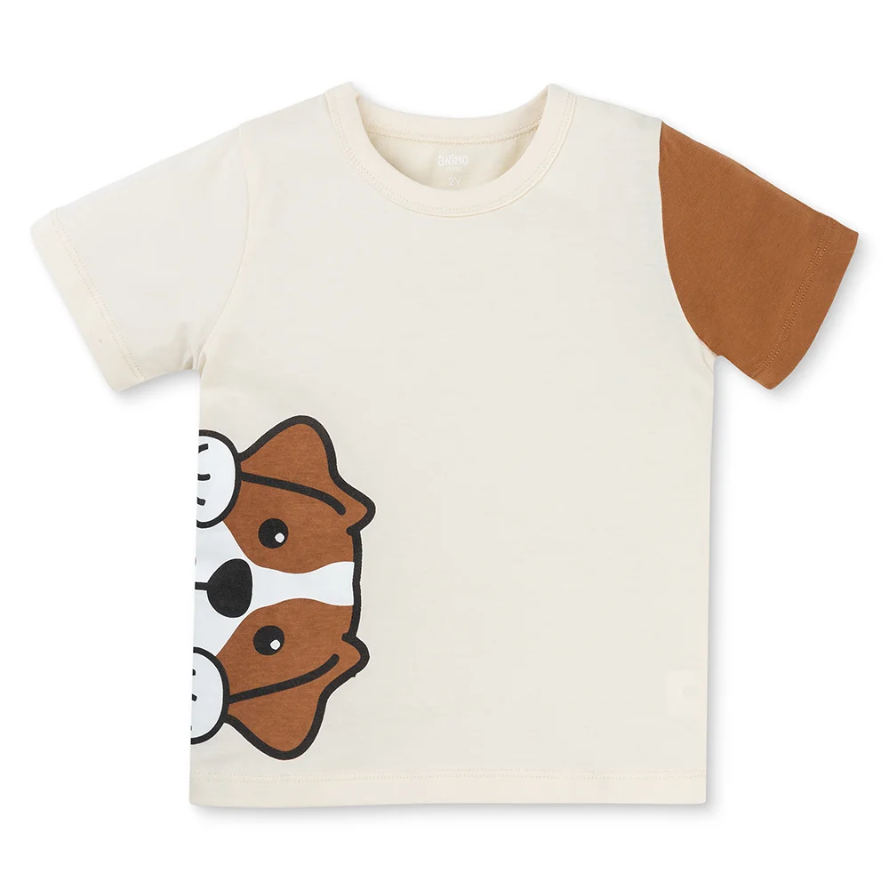 Bộ bé trai ngắn Animo Easy HN0925072 (1-4Y,Kem-nâu, NN02)