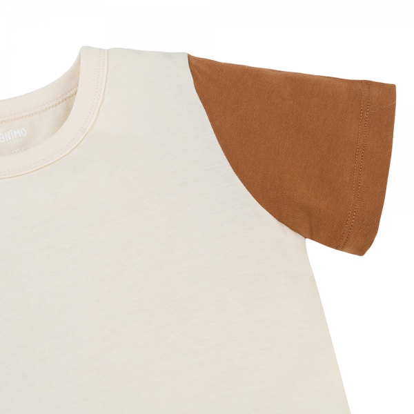 Bộ bé trai ngắn Animo Easy HN0925072 (1-4Y,Kem-nâu, NN02)