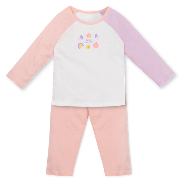 Bộ bé gái dài Animo Easy TX1225051 (1-4Y,Trắng-hồng-tím,TT01)