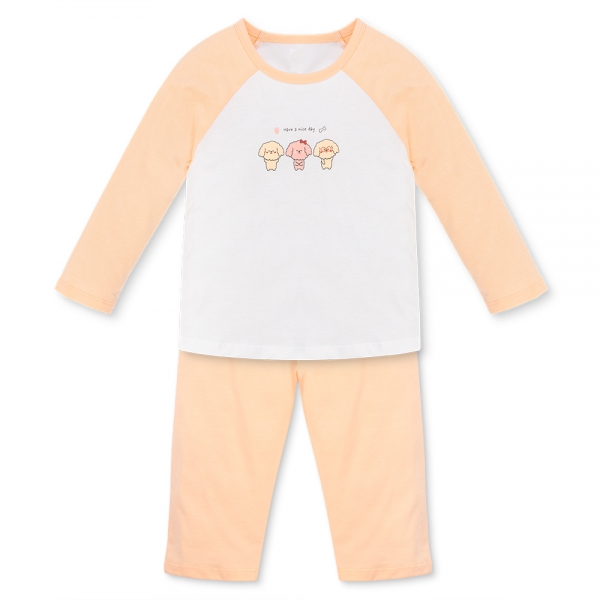 Bộ bé gái dài Animo Easy TX1225050 (1-4Y,Trắng-cam sữa,TT01)