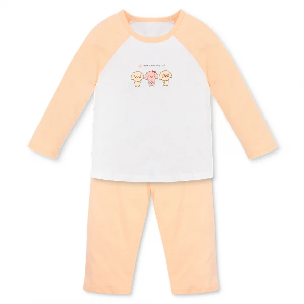 Bộ bé gái dài Animo Easy TX1225050 (1-4Y,Trắng-cam sữa,TT01)