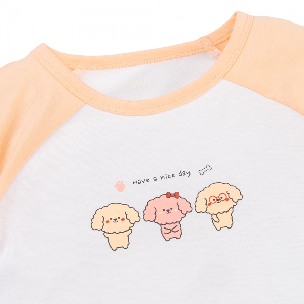 Bộ bé gái dài Animo Easy TX1225050 (1-4Y,Trắng-cam sữa,TT01)