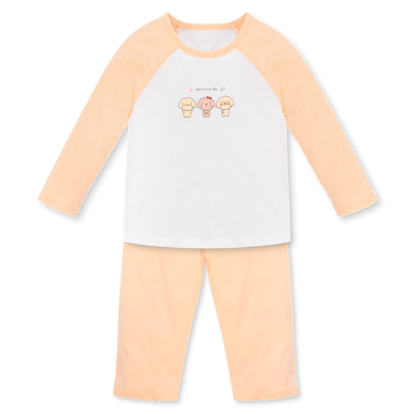 Bộ bé gái dài Animo Easy TX1225050 (1-4Y,Trắng-cam sữa,TT01)