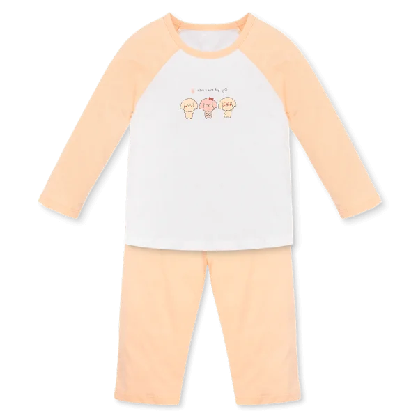 Bộ bé gái dài Animo Easy TX1225050 (1-4Y,Trắng-cam sữa,TT01)