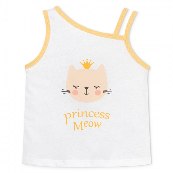 Bộ bé gái ngắn Animo Easy LU1025019 (1-4Y,Trắng-vàng,TT02)